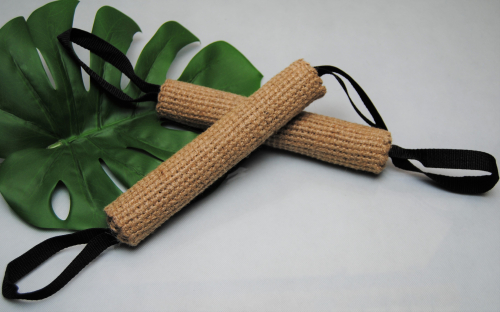 Beißrolle, Jute, 25 cm/ø 4 cm, geklebt, 2 Griffe